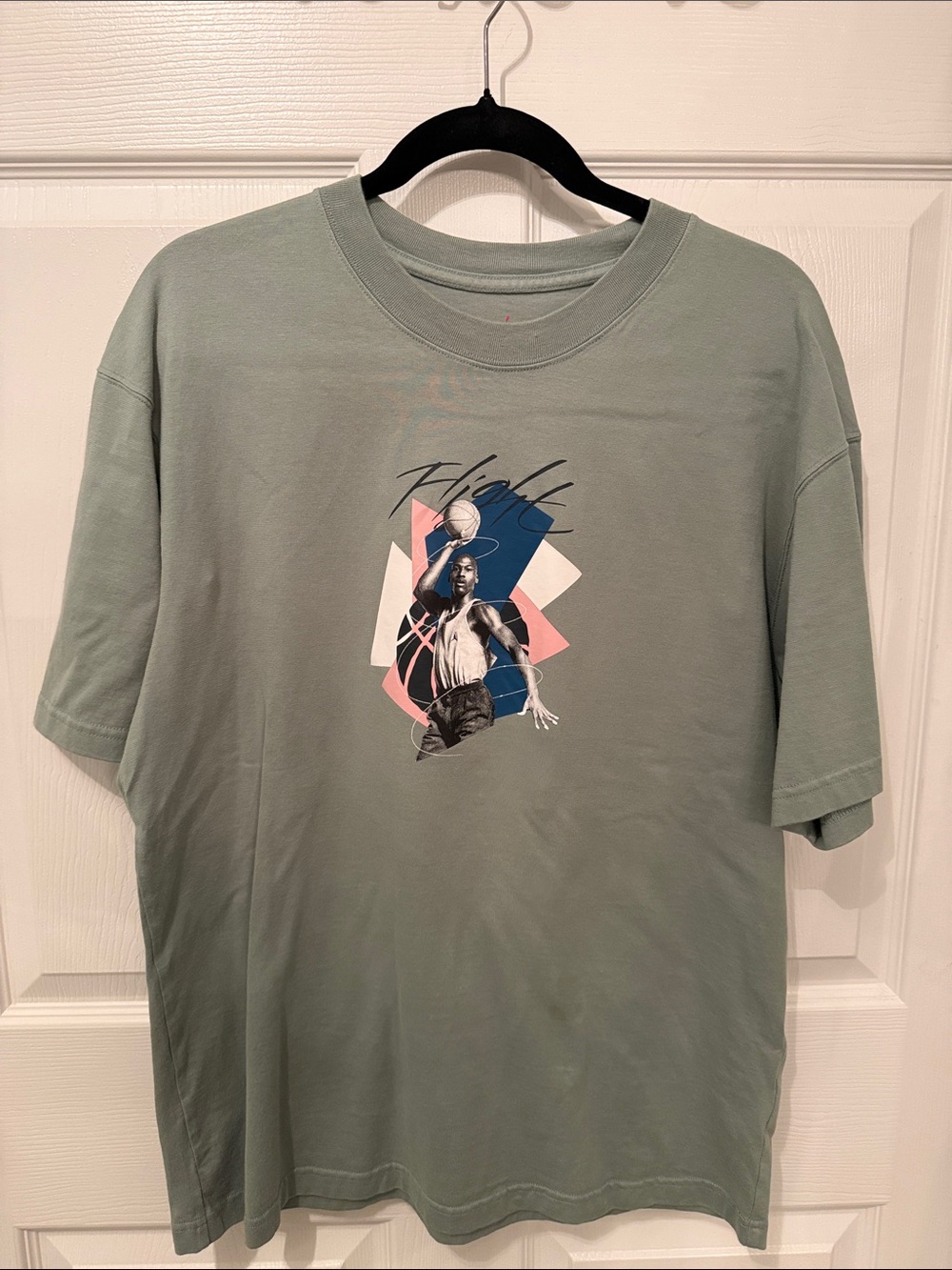 Jordan Oversized Sage Green Short-Sleeve Graphic Tee